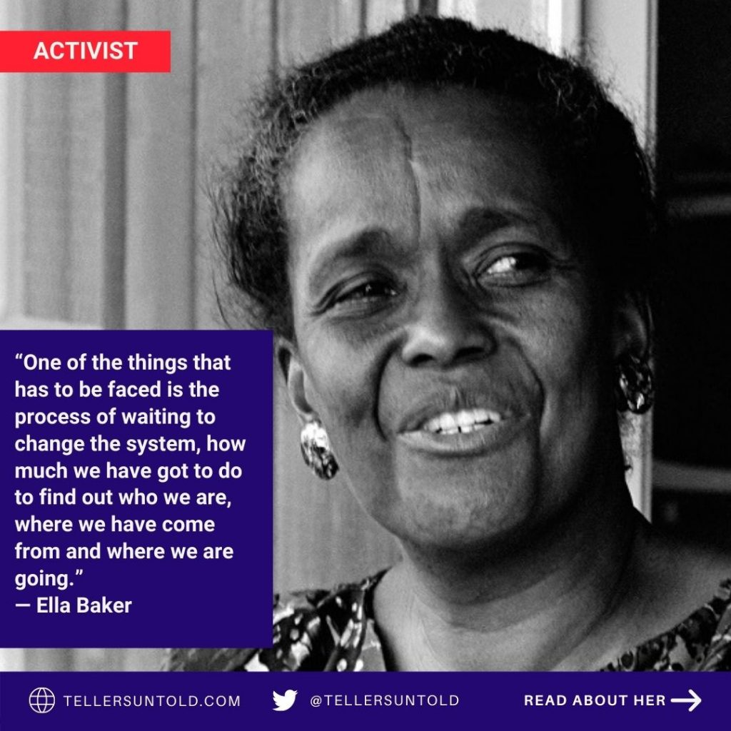 Picture of Ella Baker with quote
